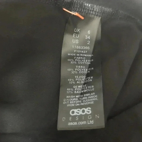 NWT ASOS Designs Black Midi Dress Size 2 - Picture 8 of 9